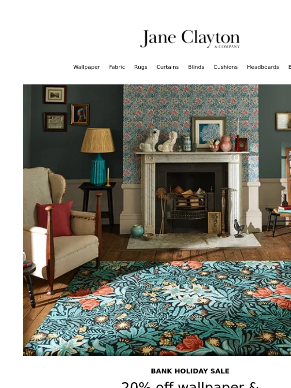 20% off wallpaper & rugs for a limited time only